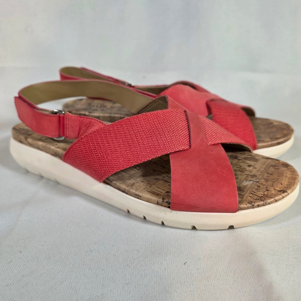 Naturalizer‎ Lilac Sport Sandals Womens 8.5W Coral Leather Slingback NWOT